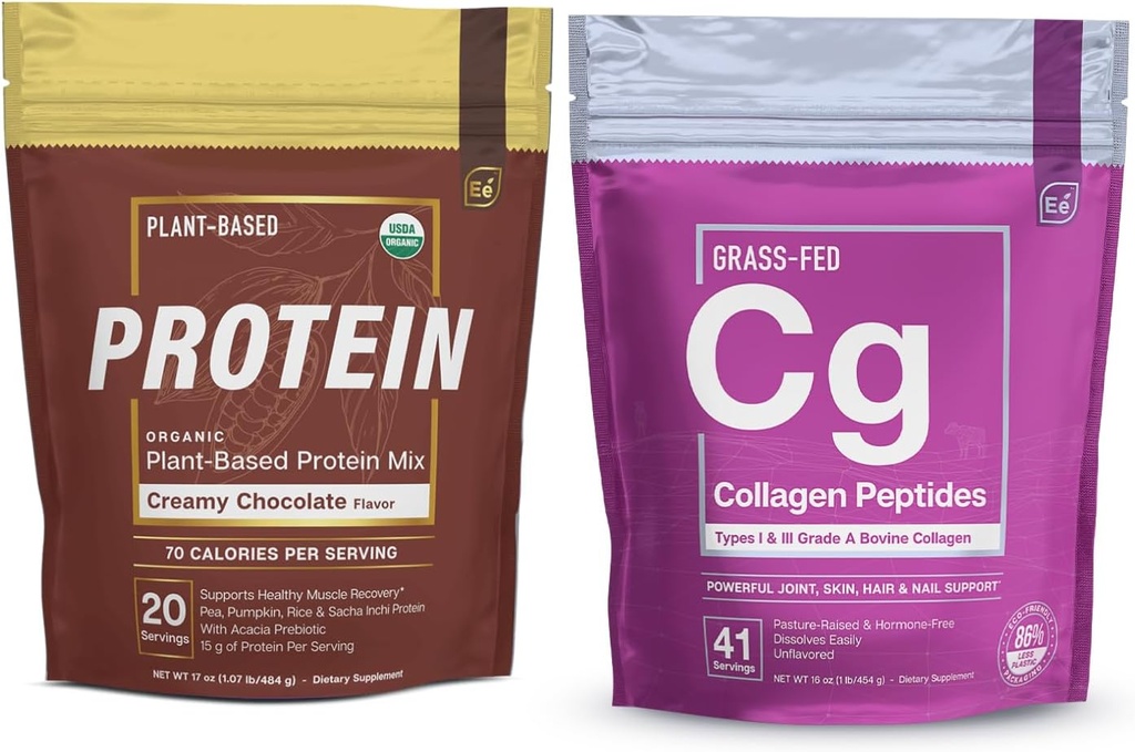 Elemente esentiale Hidrolizate Colagen Peptides pulbere si proteine organice de mazăre pulbere - Cremy Ciocolata de ciocolata 
