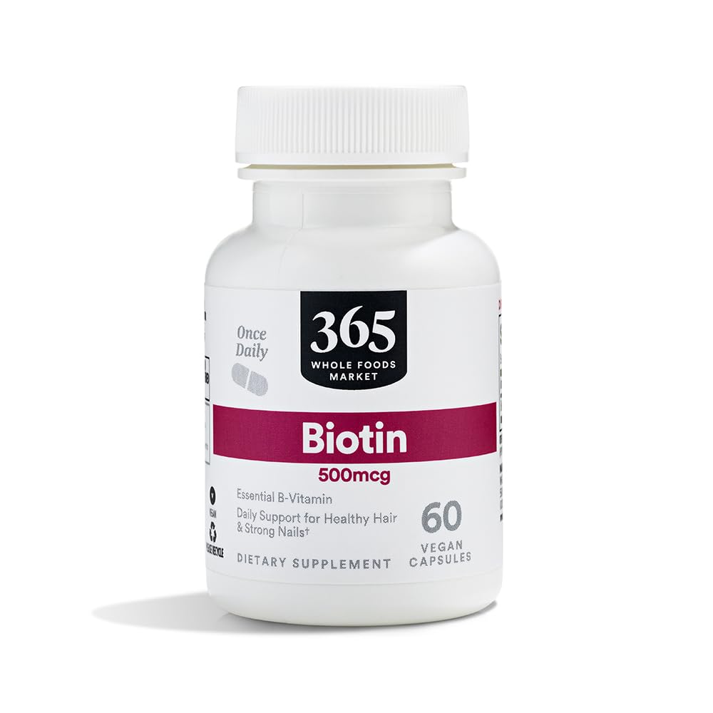 365 de Whole Foods Market, Biotin Vegetarian Capsules, 500 MCG, 60 CT