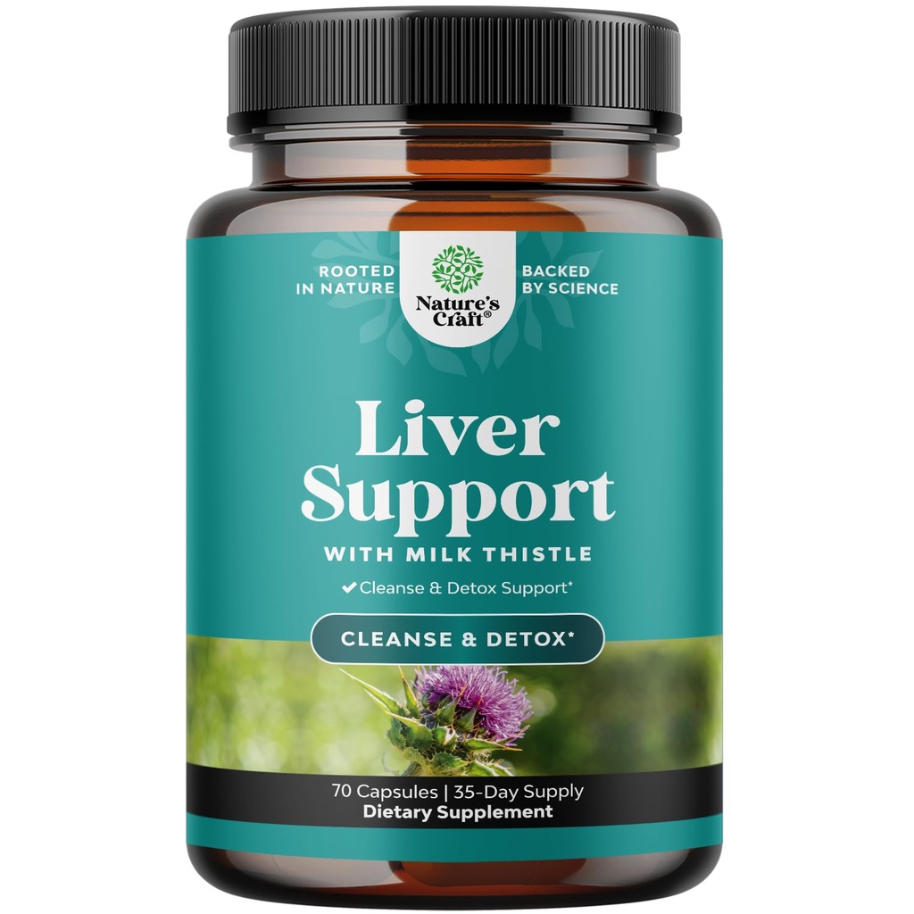 Ficat Cleanse Detoxifiere & Reparatii - Milk Thistle Supliment pentru Digestion & Immune Health - Root Ginger, Choline & Dandelion Root - Herbal Liver Support with Silymarin, Beetroot & Artichoke - 70 Count