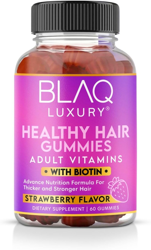 Blaq Luxury Biotin Gumries - Vitamine de crestere a parului cu 5000mcg Biotina per Servire 
