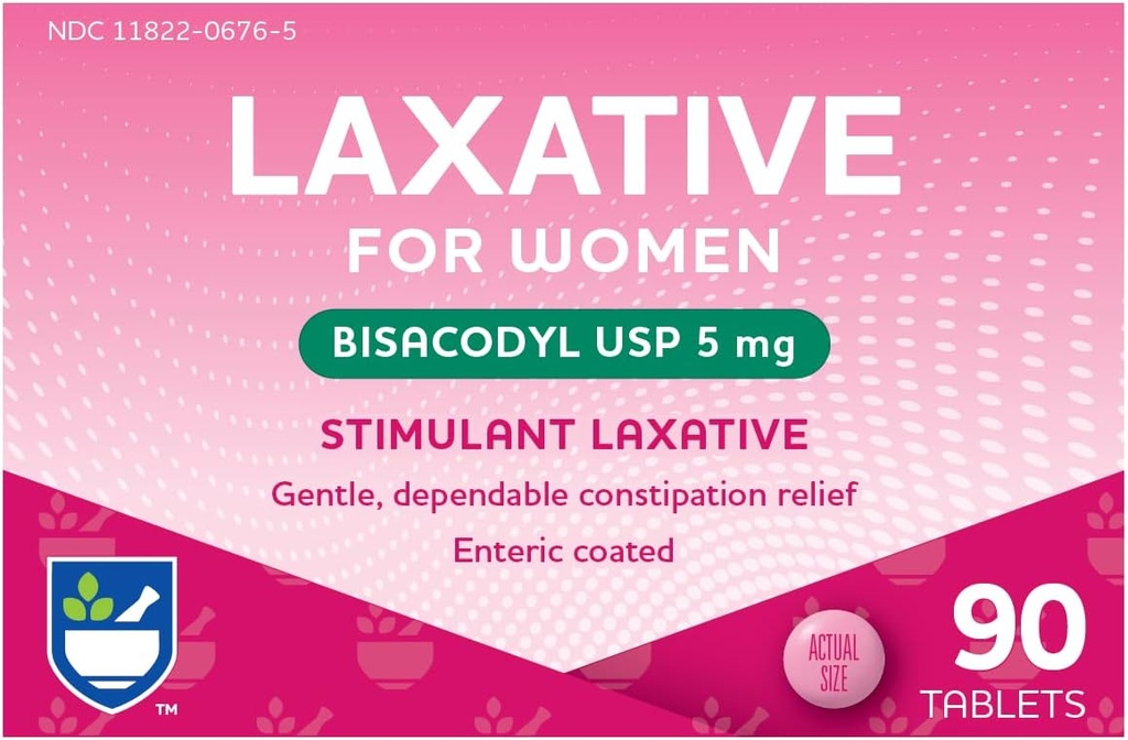 Rite Aid Stimulant Laxative Tablete, Bisacodyl USP, 5 mg - 90 Conte 