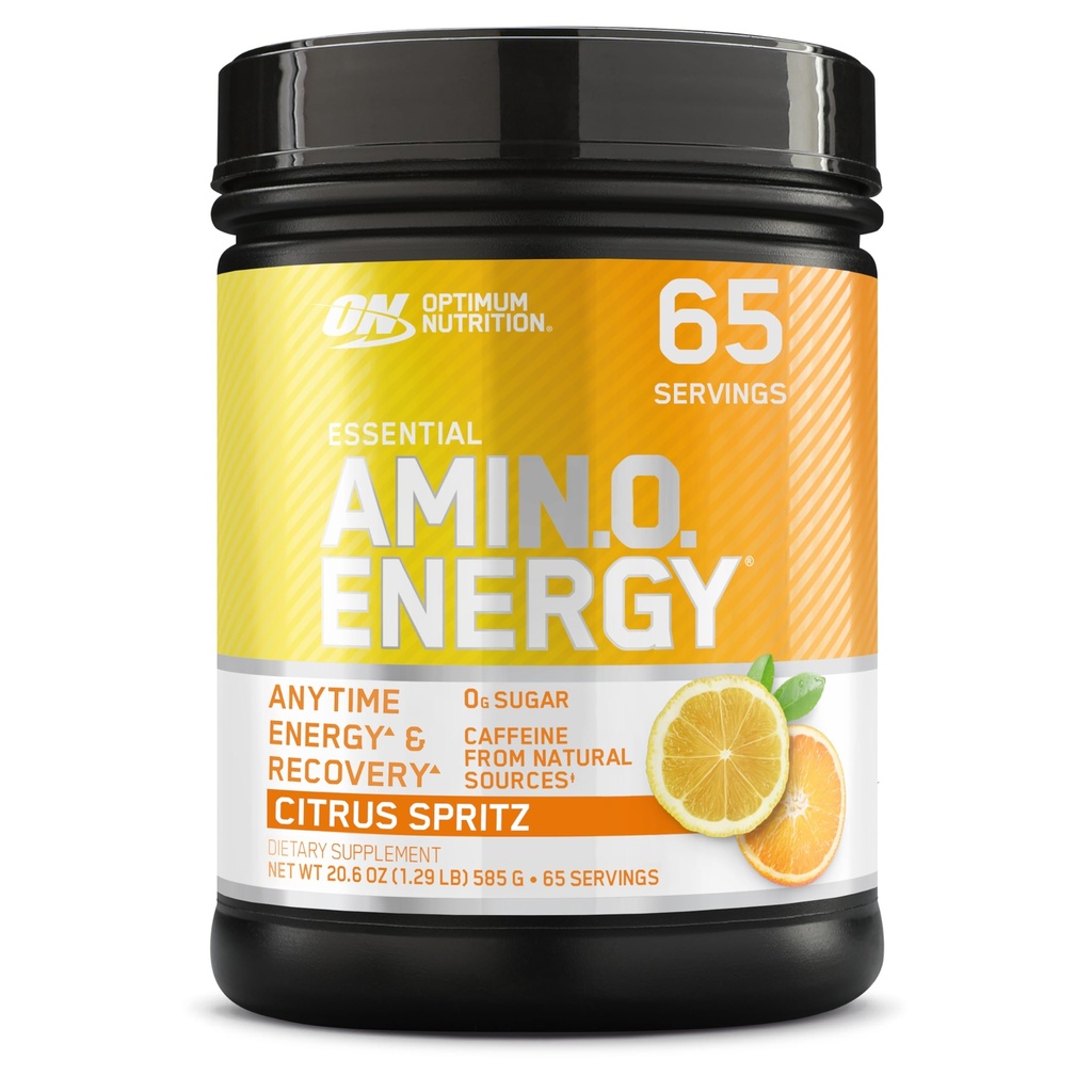 Optimum Nutrition Noua aroma Amino Energy - Pre Workout cu ceai verde, BCAA, Amino Acids, Keto Friendly, Green Coffee Extract, Energetic Powder - Citrus Spritz, 65 Servings (Packaging May Vary)