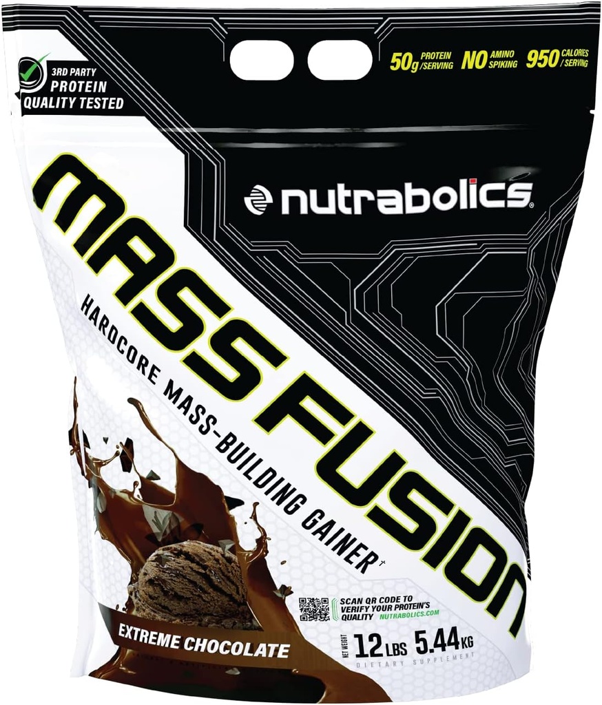 Nutrabolics Mass Fusion [Ciocolată extremă, 12 Ib (29 Servings) ]