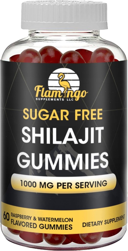 Sugar Free Shilajit Gummies (1000 mg Servire)- Natural Himalaya Organic Acid Shilajit pentru bărbați și femei -60 Gummy Chews