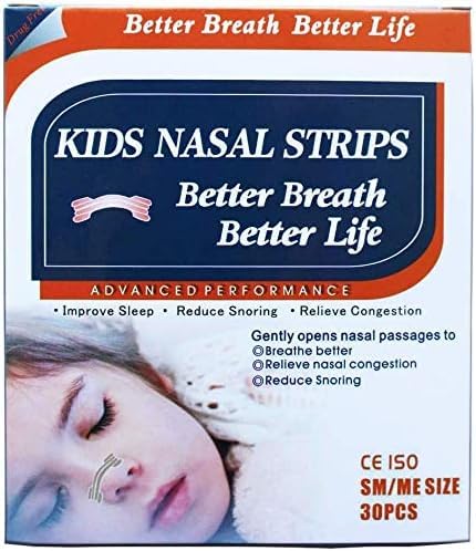 30 Natural Drog-Free Copii mai bine respirație Nasal benzi pentru congestie nazala, Alergie, Rece, Flu, Sinus, Stuffy nas, Sforăit, Deviate Septum, Sleep Aid, Performanță sportivă - Vârstele 5 și mai sus