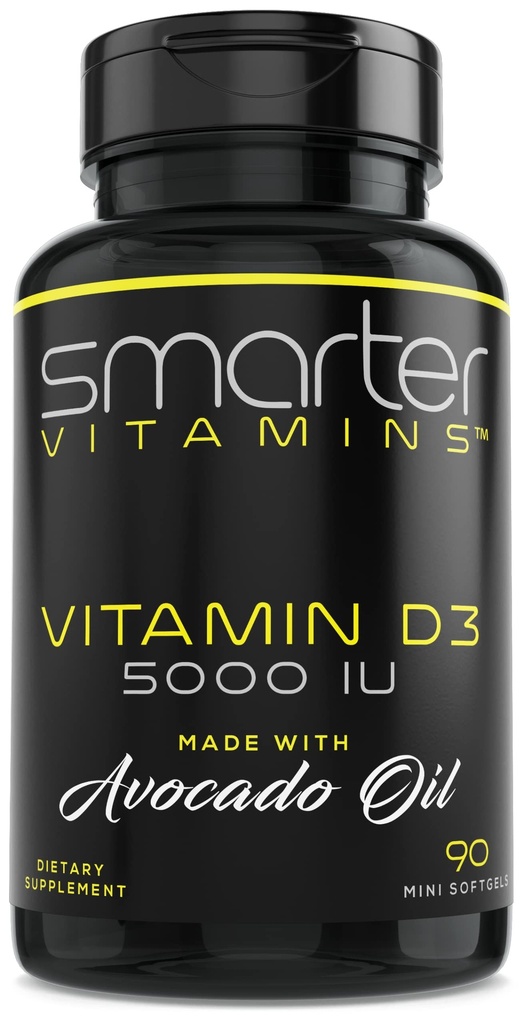 Vitamină mai inteligentă D3 5000 UI în ulei de avocado 125mcg - 90 Mini Softgels