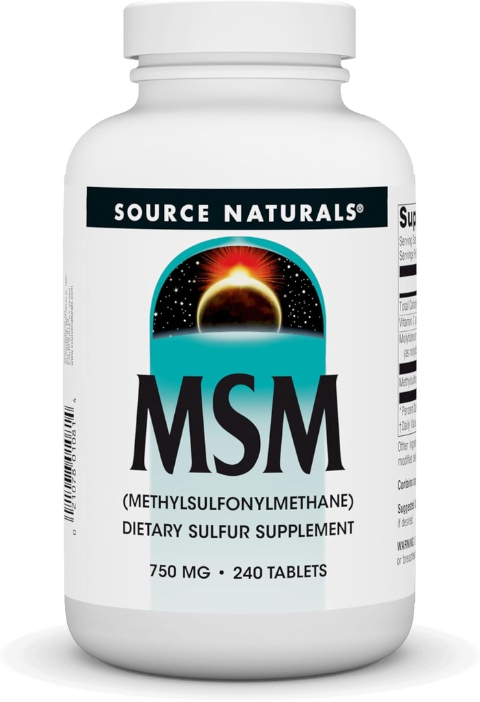 Sursa Naturale MSM (metilsulfonilmetan), 750mg - 240 comprimate