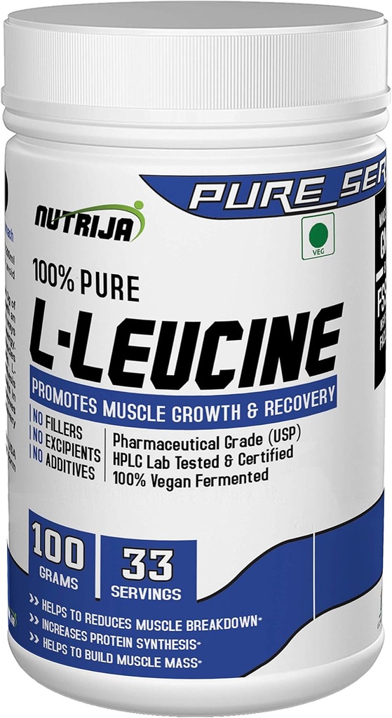 L-Leucine - 100 de grame - 100% Pure & USP Grad - Ideal Intra Supliment de antrenament
