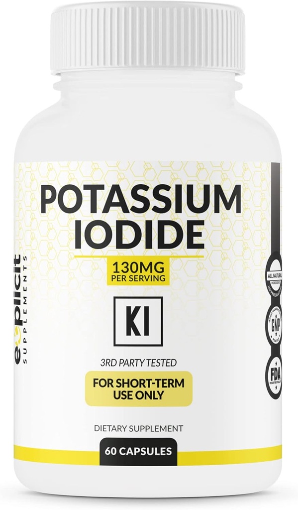Doza de iod de potasiu 130 mg - 30 Servings - Suport tiroidian și apărare