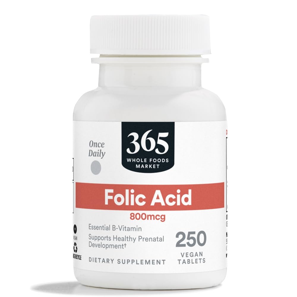 365 de Whole Foods Market, Acid folic 800mcg, Vegan, 250 comprimate
