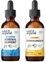 Suport suprarenal sălbatic și organic Tinctură 2 fl oz & Ashwagandha Tinctură 2 fl oz