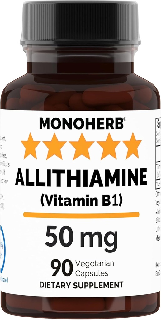 MONOHERB Altiamină Vitamină B1 50 mg per capsulă - 90 Capsule vegetariene