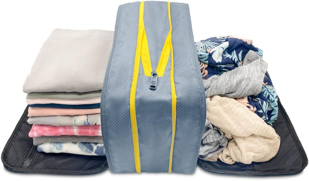 Biaggi Ultimate Compression ZipCube Set de 2 - Expansible Travel Organizator Bags for Suitcases, Cuburi de ambalare ușor pentru accesorii de călătorie pentru femei și bărbați