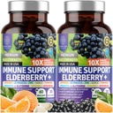 2 Pachet N1N Premium 10 in 1 Supliment de suport imun [10 Ingrediente potente] cu Elderberry, Vitamina C, Zinc, echinacea, Curcumin Turmeric, Usturoi si Probiotice pentru adulti, 120 Veg Caps