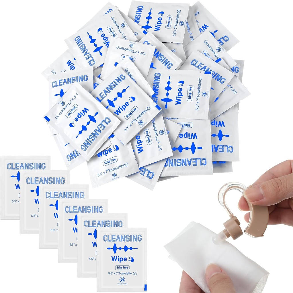 Timgle 200 Conte de ajutor auditiv Şerveţele individuale înfăşurate Curăţare Prosoape Telefon Curăţare Şerveţele Laptop Laptop Şerveţele de curăţare pentru earwax Earbuds sudoare earmold dopuri în ureche Monitori Curăţaţi eliminarea