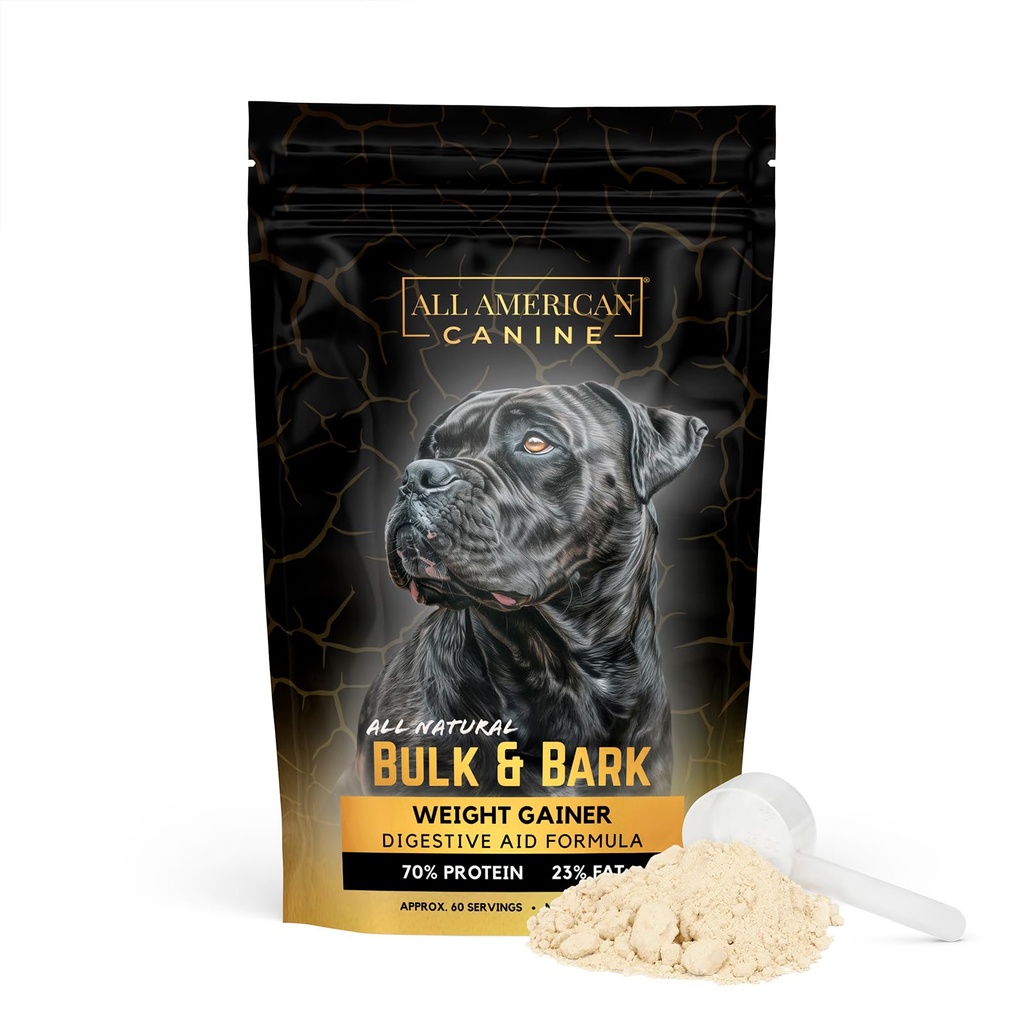 Dog Greutate Gainer + Digestive Aid Formula, Natural Health Supplement Food Topper, Greutate Gain Suplimente pentru câini, & Constructor musculare câine - 60 Serviri