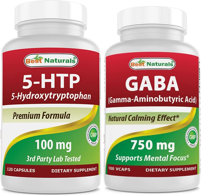 Cel mai bun Naturals 5-HTP (5-hidroxitriptofan) 100 mg & GABA 750 mg
