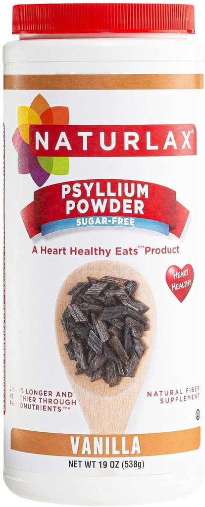 Psyllium Husk Fiber Powder fără zahăr, vanilie aromată 19 oz