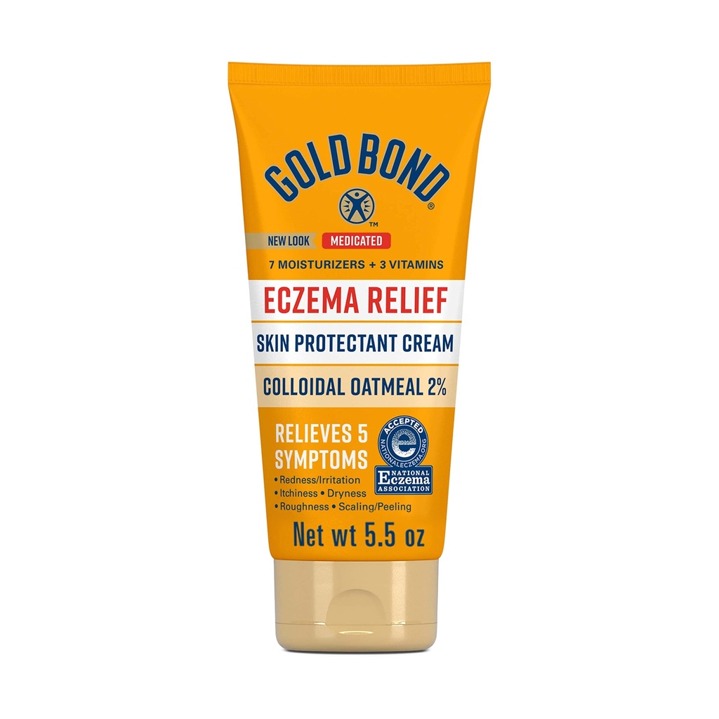 Gold Bond Eczemă medicamentată Relief Skin Protector Cream, 5,5 oz., cu 2% fulgi de ovăz coloidal