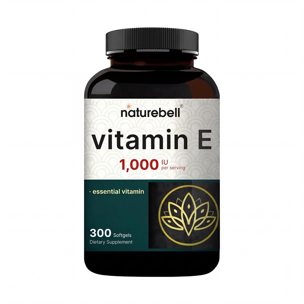 NaturaBell Vitamina E Softgels ulei, 1000 UI Per Serving, 300 pastile 