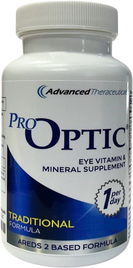 Pro-Optic Traditional Formula Eye Supplement - AREDS 2 Based Vision Support for Adulți 50+ - 30 Capsule, 1-Lonth Supply - Lutein 10mg, Zeaxantină 2mg