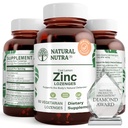 Natural Nutra Zinc Lozenges cu vitamina C, Aroma de lamaie, Suport Imun, Sistem Nervos & Bone Putere, Fortificat cu Bioflavonoizi și albine Propolis, Gluconat de zinc sublingual, 60 Vegetarian