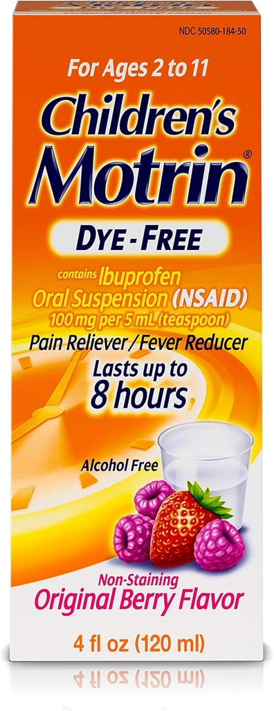 Copii Motrin suspensie orală Medicina pentru copii, 100 mg Ibuprofen, Berry Aroma, 4 fl. oz