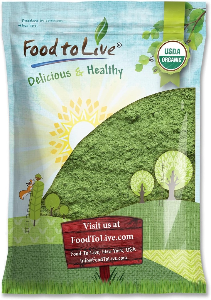 Pudră organică SuperGreens Blend, 6 Lire  Non-GMO, Pure, Vegan, Bulk. Bogat în antioxidanţi, Clorofila. Mare pentru sucuri, piureuri, copt