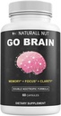 Go Brain Double Nootropic Formula, Suplimente pentru creier pentru Memorie şi Focus Vitamine, Ginkgo Biloba, Dmae Supliment, Bacopa Monnieri Supliment, Memory Vitamine Brain pentru femei şi bărbaţi