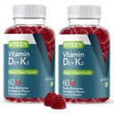 VITEEY Vitamina D3 K2 Gummies - 1000 UI vitamina D3 și K2 100mcg - Bone & Heart Health for Adulți și adolescenți - Vegetarian, Gelatină Gratuit, OMG-uri Gratuite - Vitamine Masticabile D3K2