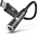 Stouchi USB C la 3.5mm Dongle Adapter, USB C la 3.5mm Căști Jack Hi-Fi DAC Compatibil cu iPhone 15 Pixel 8 7/6a/6/5, iPad Mini 6, Samsung Galaxy S22/S21/S20 Plus Ultra, Notă 20/10- Grey
