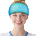 Migrene Relief Cap, Soothing Headache Migrene Hat Ice Head Wrap,Hangover Cap Face Mask Cold Compression for Tension,Puffy Eyes, Stress,Sinus,Ice Blue