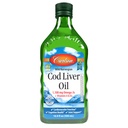 Carlson - Cod Ulei de ficat, 1100 mg Omega-3s, ulei norvegian de cod-liver, ulei nordic de pește, nearomatizat, 500 ml (16,9 Fl Oz)