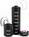 Betife Cute Pill Organizator, Cute Weekly Pill Box pentru Travel, Cute Daily Pill Case 7 zile, cu 7 Compartimente Stackable mari, Sturdy ABS Pilula Holder pentru Vitamina Supliment Medicina (Negru)