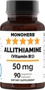 MONOHERB Altiamină Vitamină B1 50 mg per capsulă - 90 Capsule vegetariene
