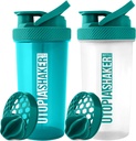 Utopia Home Proteine Shaker Sticla - (Pachet de 2) 28-Ounce Sticle Shaker pentru amestecuri de proteine - Fitness Sport Classic Proteina Mixer Shaker Flacon (Teal & Clear / Teal)