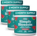 Pur și simplu Blossom Nutrition Daily Greens & Superfood Powder + Colagen + Probiotice pentru femei Digestive Health & Blooting Relief. Ajutor Bloom dumneavoastră de sănătate - 3 luni de aprovizionare - pepene verde