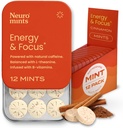 Menta NeuroGum Energetica Cafeina (144 bucati) - Zahăr fără L-teanină + Cafeină naturală + vitamina B12 & B6 - Nootrop Energy & Focus Supliment pentru femei și bărbați - Keto & Vegan, Scorțișoară Flavor