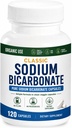 Bicarbonat de sodiu Classic 650mg Utilizare organică Naturală Pulbere de bicarbonat de sodiu Pastile Bicarbonat de sodiu Tablete (caps) Acid gastric Alkalinitate 120caps