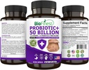 BioFinest Probiotic 50 Miliarde Suplimentul enzimatic CFU - 12 Probiotice Tulpini cu 3 Prebiotice Naturale - Digestion Detox Dezintoxicare Constipație - Acidophilus pentru bărbați Femei (60 Veg. capace)