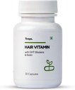 Capsule de vitamine pentru păr Sheltr, capsule naturale DHT Blocker & Biotin pentru creșterea părului, controlul căderii părului, conține 12 mcg Biotină, vitamina, fier de fier, Omega 3 & Bringraj (30 Multivitamine pentru păr)