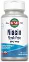 KAL Niacin 500 mg Flush Free - Suplimentul de vitamina B3 - Metabolizare și suport energetic - Skin, Nervi, Digestive Health and Circulation Support - Vitamina Vegană, 60-Day Guarantee, 60 Servings, 60 VegCaps