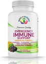 Emergency Immune Support - 60 Capsules - Elderberry, Turmeric, Vitamin C - Advanced Formula Capsules with Artificial Additives - Vegan Friendly