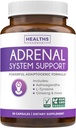 Suport pentru sistem suprarenal & Cortizol Manager (2 lună de aprovizionare) Puternic Ashwagandha & L-Tyrosine Oboseală Supliment - Menține nivele de cortizol echilibrat, Sănătate, & Stres - non-GMO - 60 capsule