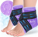 Atsuwell Ankle Ice Pack Wrap 2 Packs, Ankle Ice Wraps Flexibil Gel Cold Pack for Foot Heel, Rece Compress Terapie pentru Soothing Discomfort, Purple