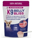 K9 Belly Bliss, All-Natural Gut Health for Dogs, Vet aprobat prebiotic pentru câini pentru Daily Digestive Support and Dog Constipation Relief, Ușor de utilizat Topper pentru alimente uscate și umede, 30 Scoops.