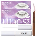 Lilac St - Originals Starter Kit - Include Clustere naturale de gene faux (10mm & 12mm), Clear Lash Glue, & Lash Aplicator - Lightweight & Lifelike - Lasts 10 Days - Cruzime Free, Vegan - 20 Lashes