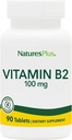 Naturas Plus Vitamina B2 (Riboflavin) - 100 mg, 90 comprimate vegetariene - Natural Energy & Metabolism Booster, promovează sănătatea generală - Gluten-Free - 90 Serviri