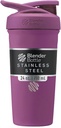 BlenderBottle Strada Shaker Cup Izolat din oțel inoxidabil sticla de apă cu whisk sârmă, 24-Ounce, Plum