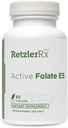 HormoneSynergy Active Folate ES - 5-MTHF - 10000 mcg (10 mg) per Serving - 5-MTHF (sub formă de 5-metiltetrahidrofolat) - Bioactive Folate as Quatrefolic® - 60 Veg Caps